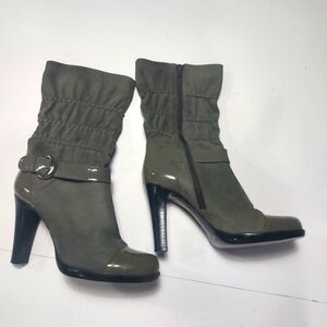 VIA SPIGA Green Leather Heeled Boots Size 8M